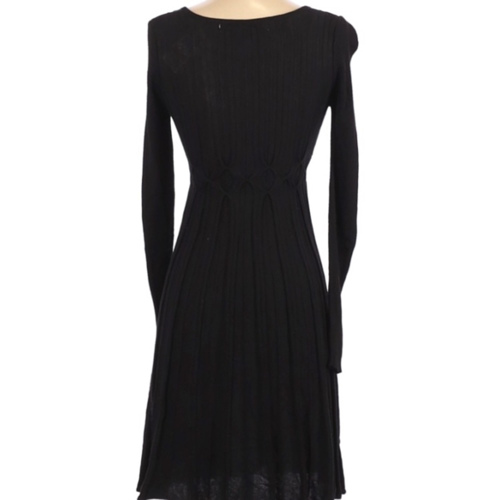 Studio M Black Long Sleeve Scooped Sweater Dress - Picture 2 of 6